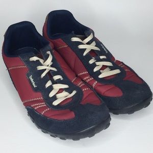 TIMBERLAND Earth Keepers Greeley Red Blue Canvas Suede Low Shoe Sneakers 11